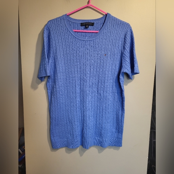 Tommy Hilfiger Light Blue Knit Sweater, Size XL - Picture 1 of 4